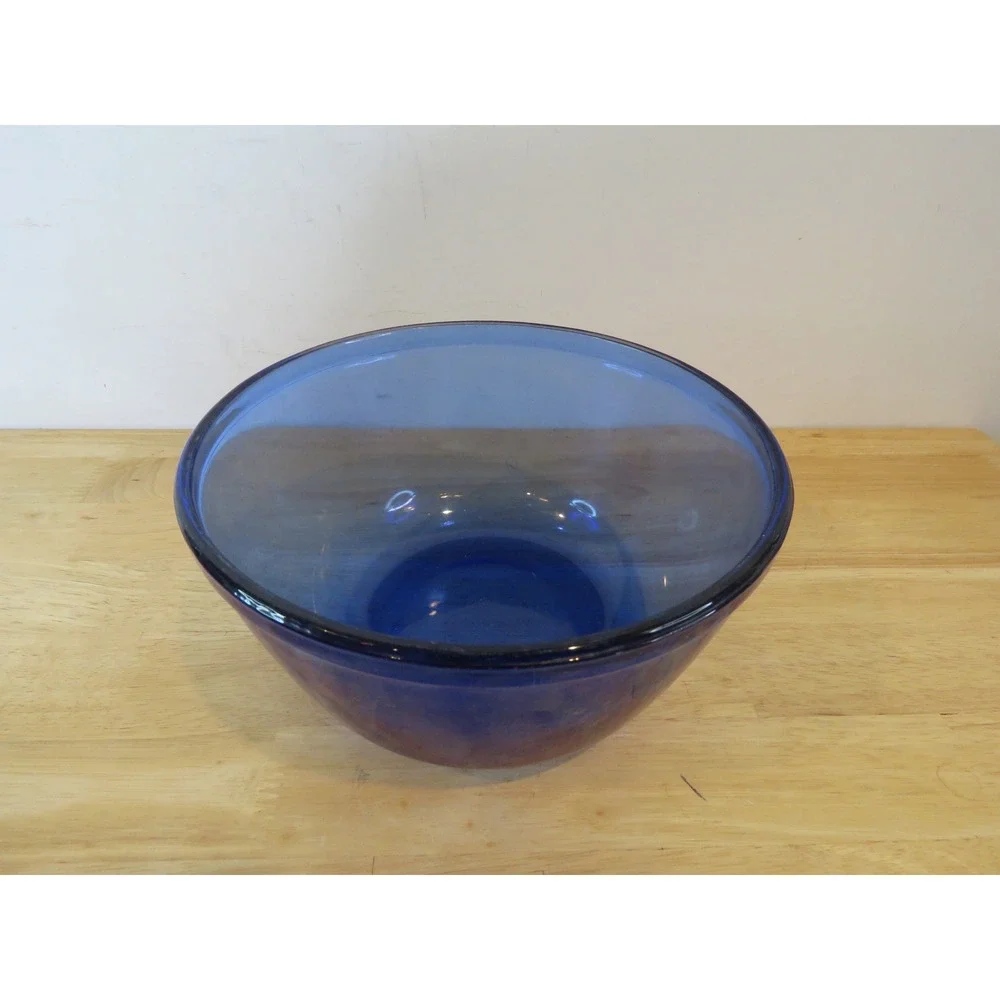 Vintage Set of 3 Anchor Hocking Ovenware Glassware Mixing Bowl Cobalt Blue